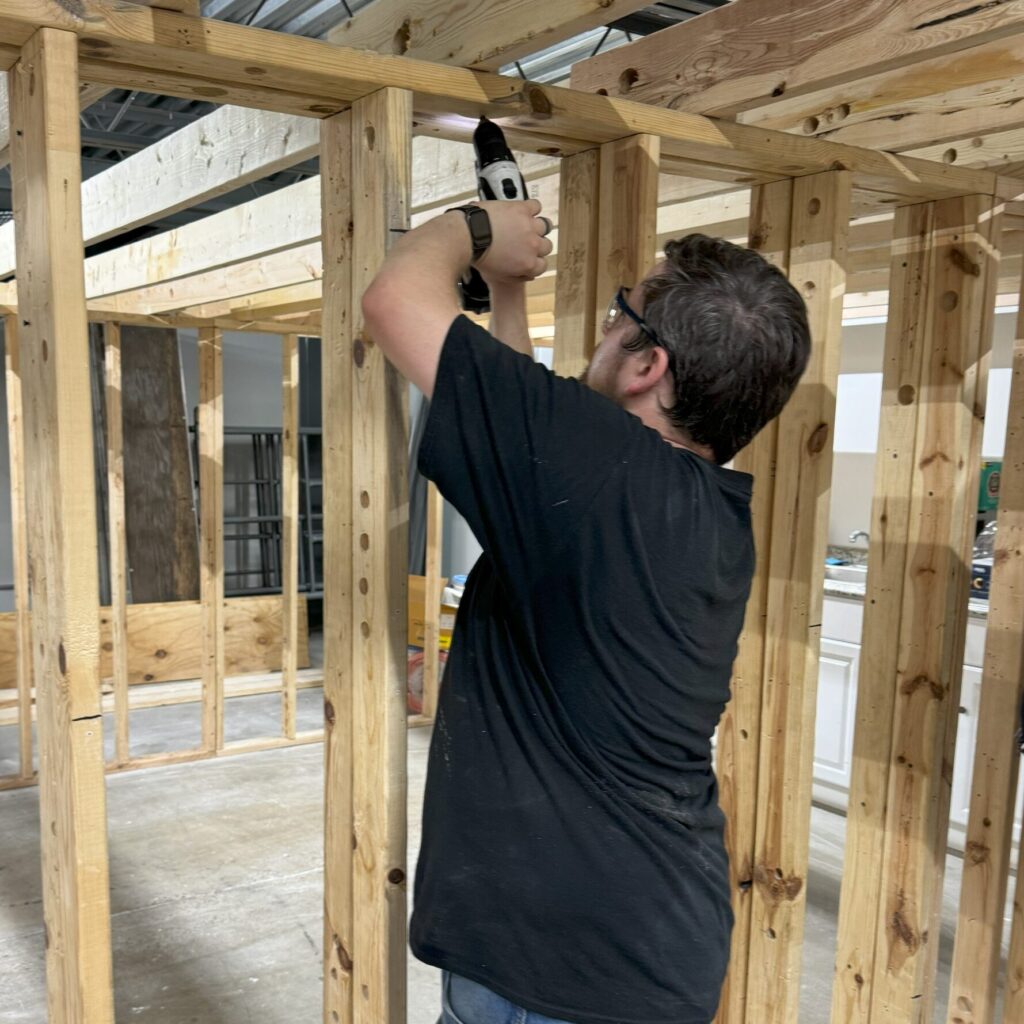 Man Assembling Residential Framing